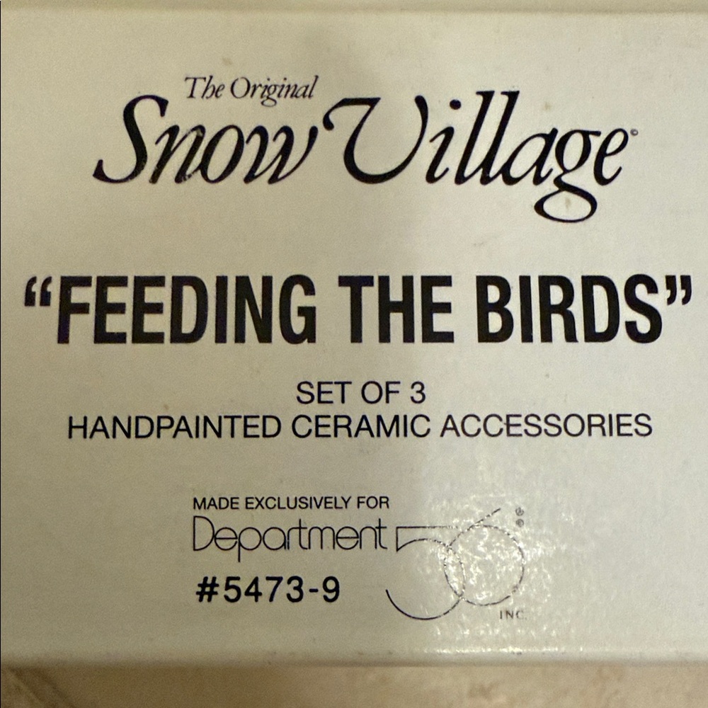 Snow Village Department 56 "Feeding The Birds" Figurines